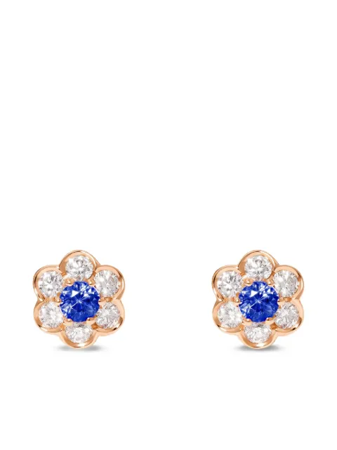 David Morris aretes Berry en oro rosa de 18kt con diamantes