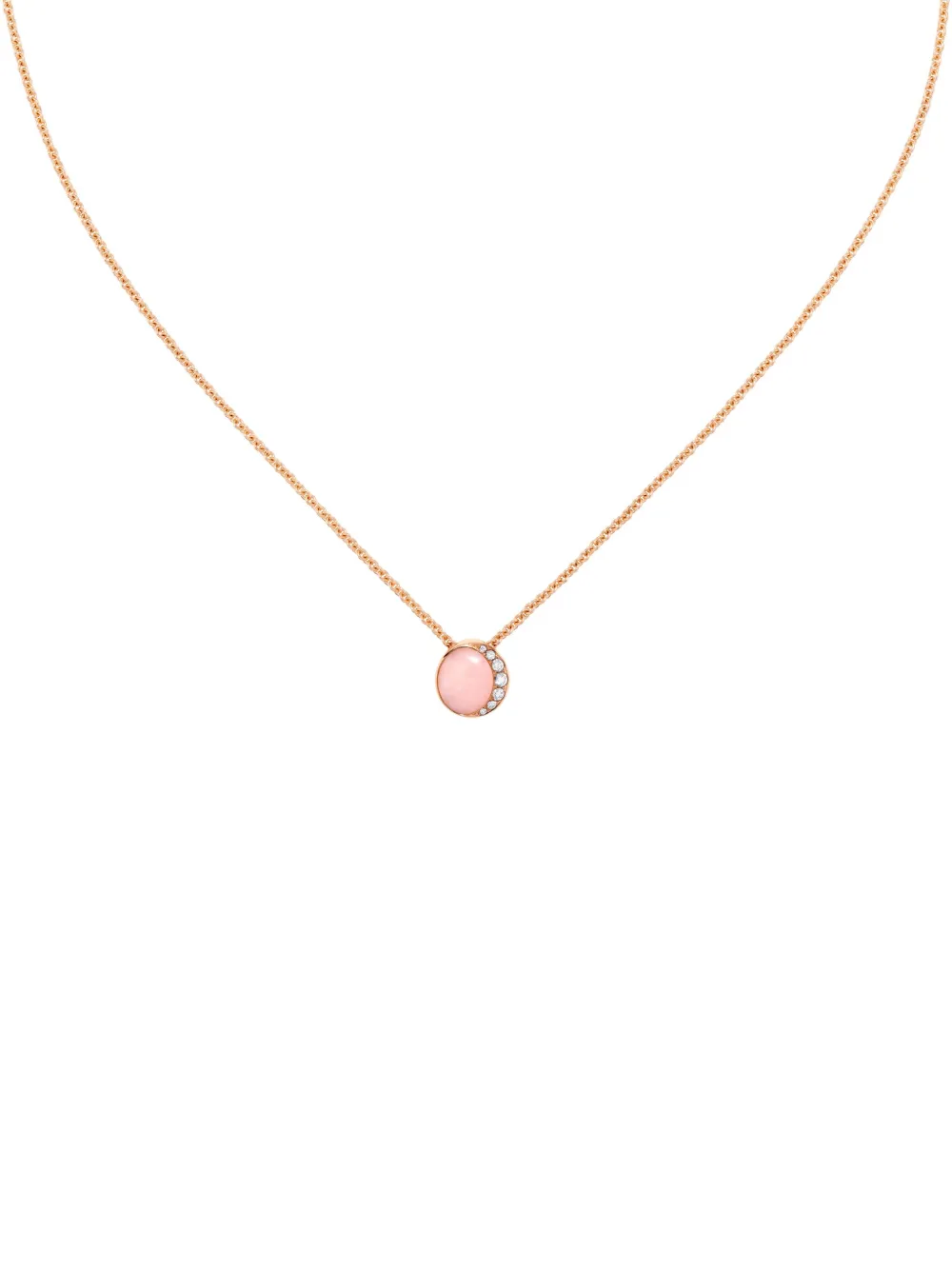 David Morris 18k Rose Gold Opal And Diamond Necklace In Gold