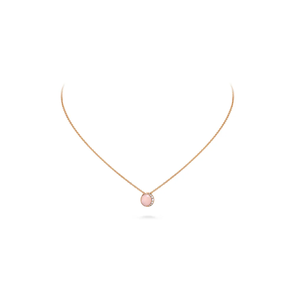 David Morris 18k Rose Gold Opal And Diamond Necklace In Gold