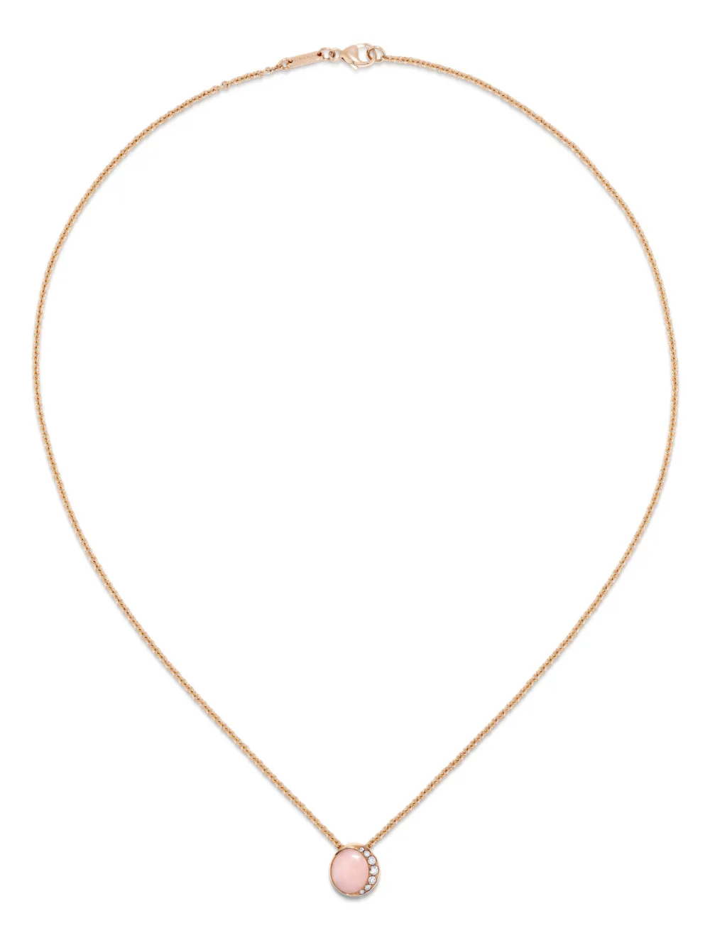 David Morris 18K rose gold opal and diamond necklace | Pink | Image 1