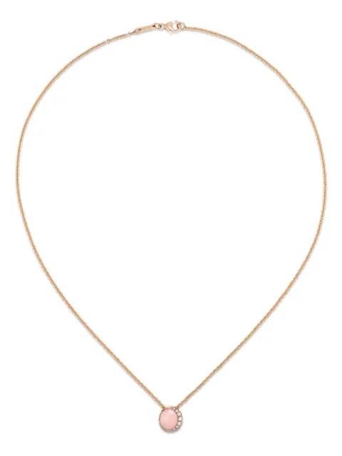 David Morris 18K rose gold opal and diamond necklace