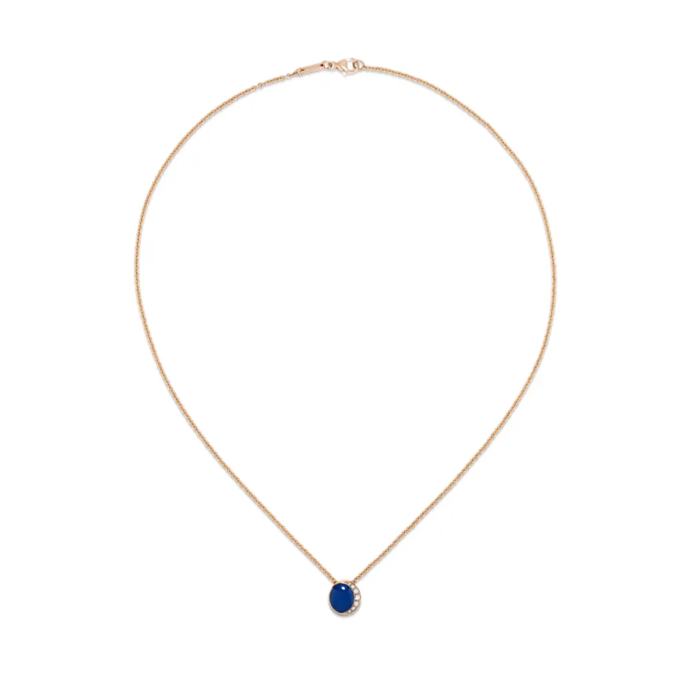 David Morris 18k Rose Gold Fortuna Agate And Diamond Necklace In Gold