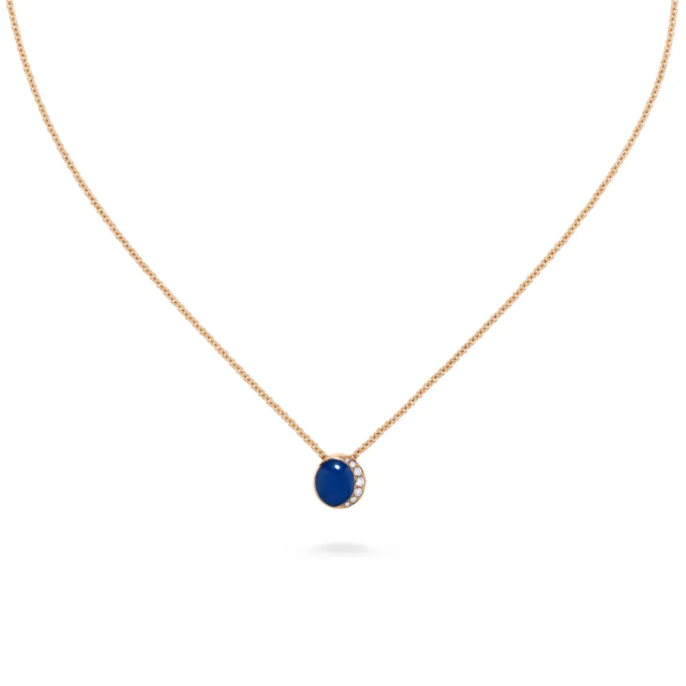 David Morris 18k Rose Gold Fortuna Agate And Diamond Necklace In Gold