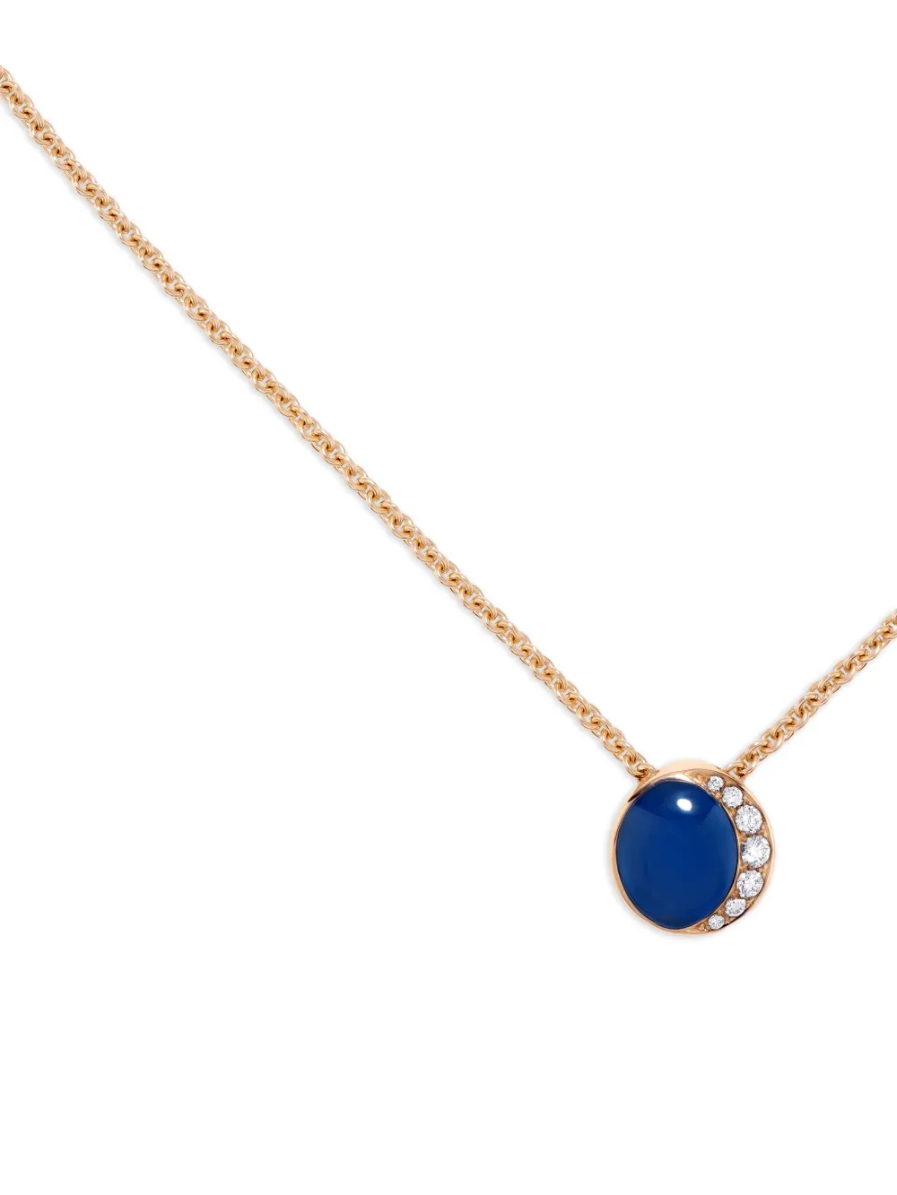  David Morris 18k Rose Gold Fortuna Agate And Diamond Necklace 