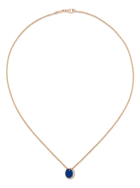David Morris 18K rose gold Fortuna agate and diamond necklace
