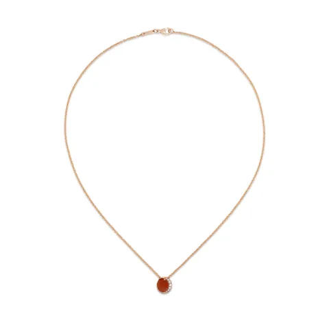 David Morris 18K rose gold  Fortuna carnelian and diamond Necklace
