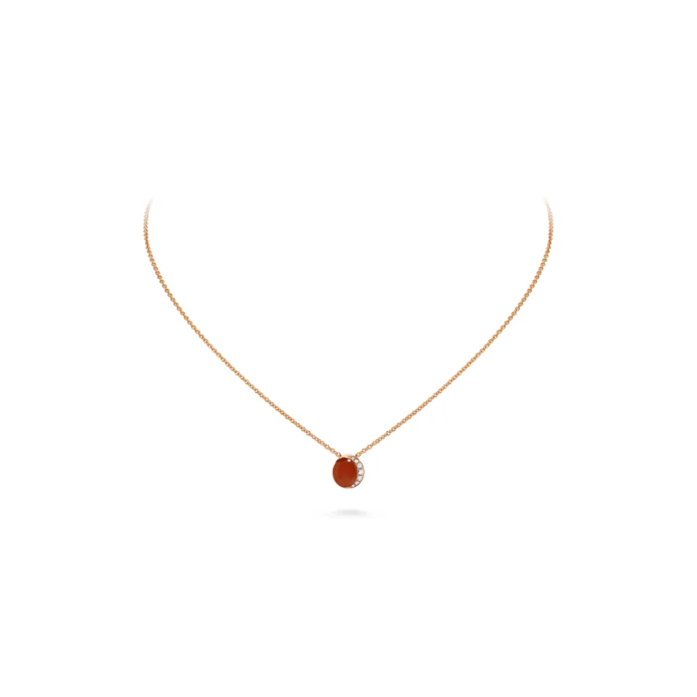 David Morris 18k Rose Gold Fortuna Carnelian And Diamond Necklace In Gold