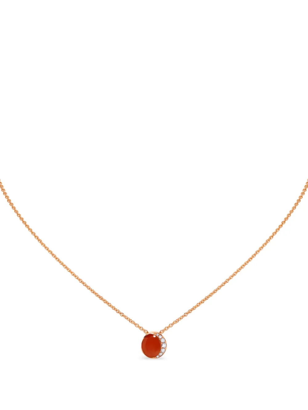 David Morris 18K rose gold  Fortuna carnelian and diamond Necklace | Image 2