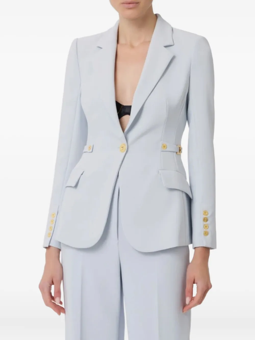 Elisabetta Franchi single-breasted cinched blazer | Blue | Image 1