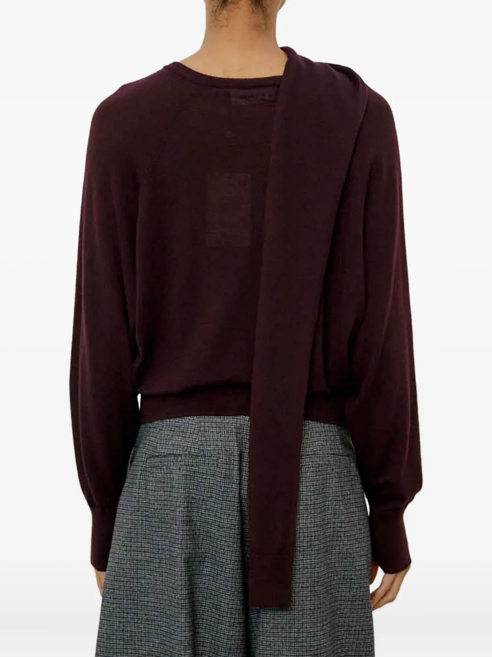 Meimeij Scarf-detail Sweater In Burgundy
