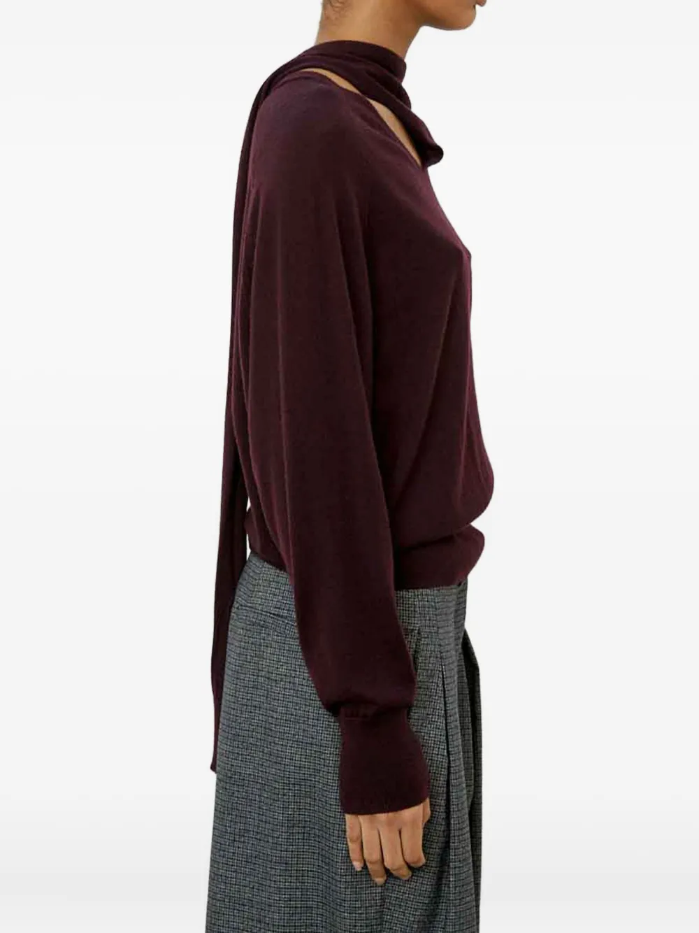 Meimeij Scarf-detail Sweater In Burgundy