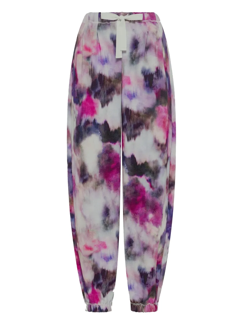 Deha Floral-print Drawstring Track Pants In Gray