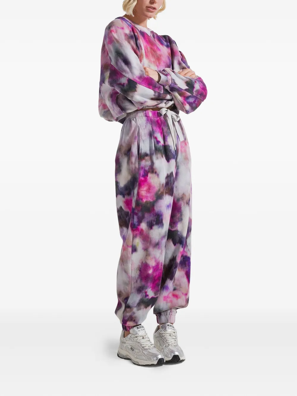 DEHA Trainingsbroek met bloemenprint - Grijs