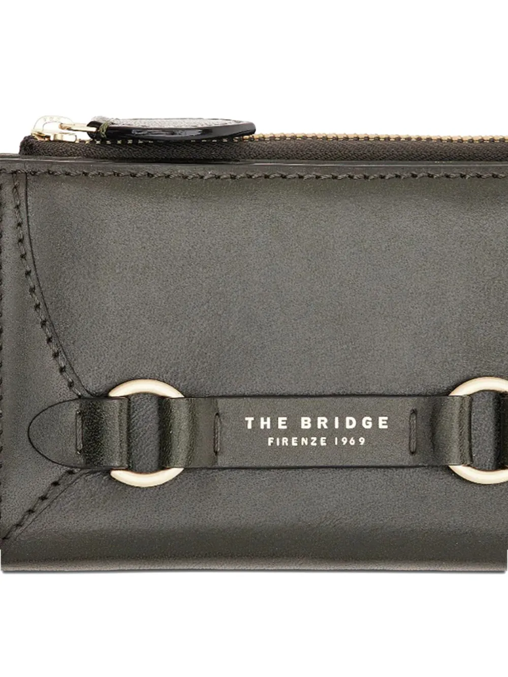 The Bridge logo-print leather wallet - Zwart