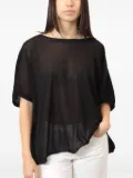 MeimeiJ round-neck sheer blouse - Black