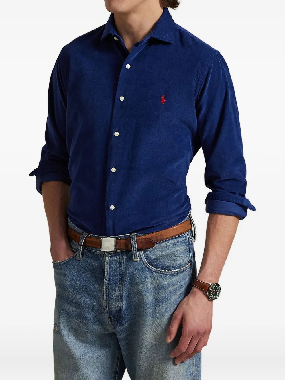 Polo Ralph Lauren Ribfluwelen overhemd - Blauw