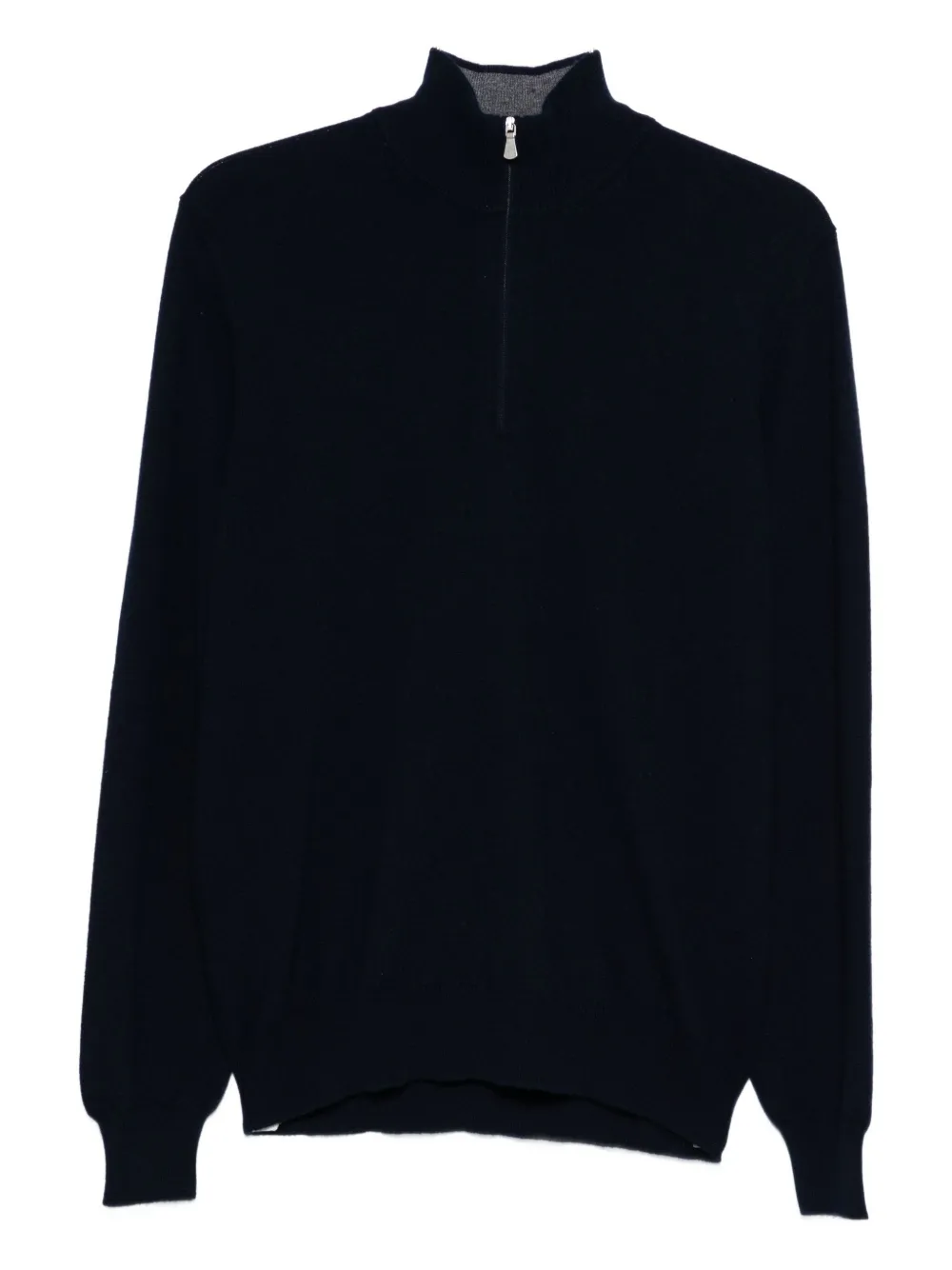 Barba high-neck zip-up sweater | Blue | Image 1