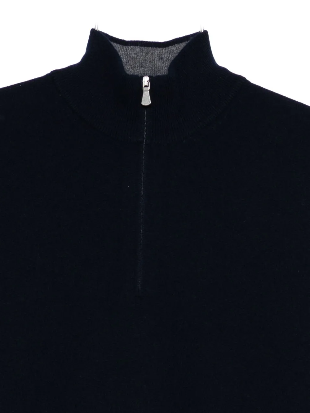 Barba Napoli High-neck Zip-up Sweater In Black