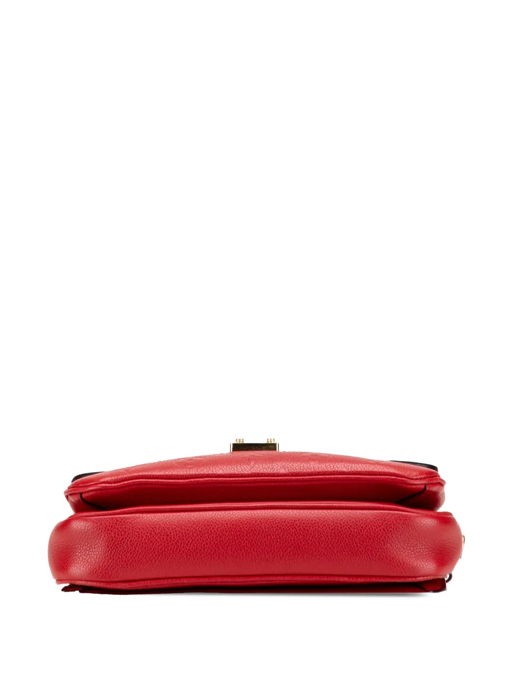 Pre-owned Louis Vuitton 2017 Monogram Empreinte Pochette Metis Satchel In Red