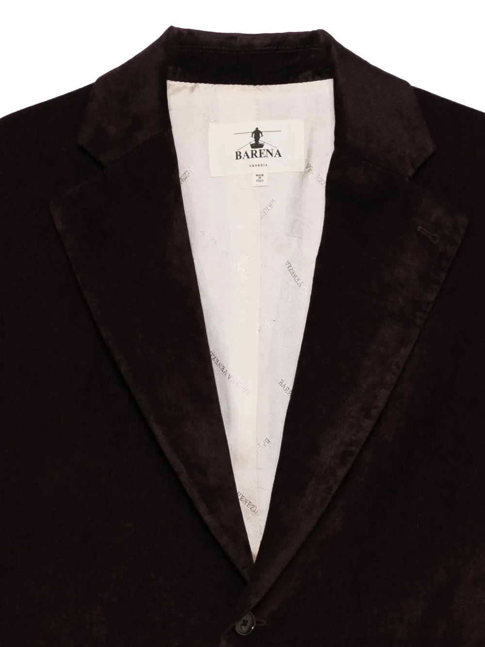 Barena Fluwelen jack met twee knopen Bruin