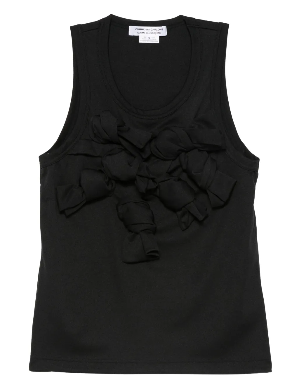 Comme Des Garçons Bow-embellished Tank Top In Black