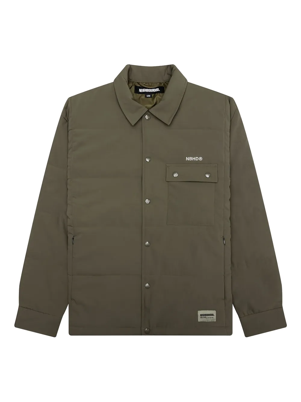 Neighborhood embroidered-logo shirt jacket | Green | Image 1