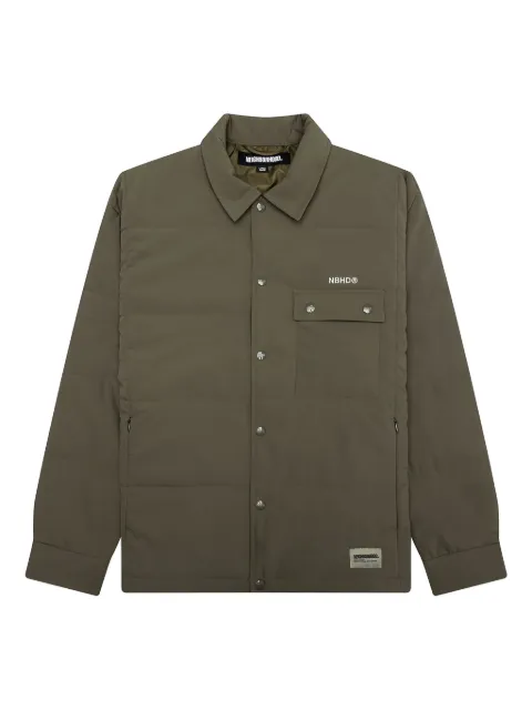 Neighborhood embroidered-logo shirt jacket
