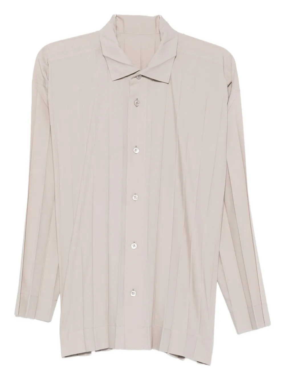 Issey Miyake Pleated Button-front Shirt In Neutral