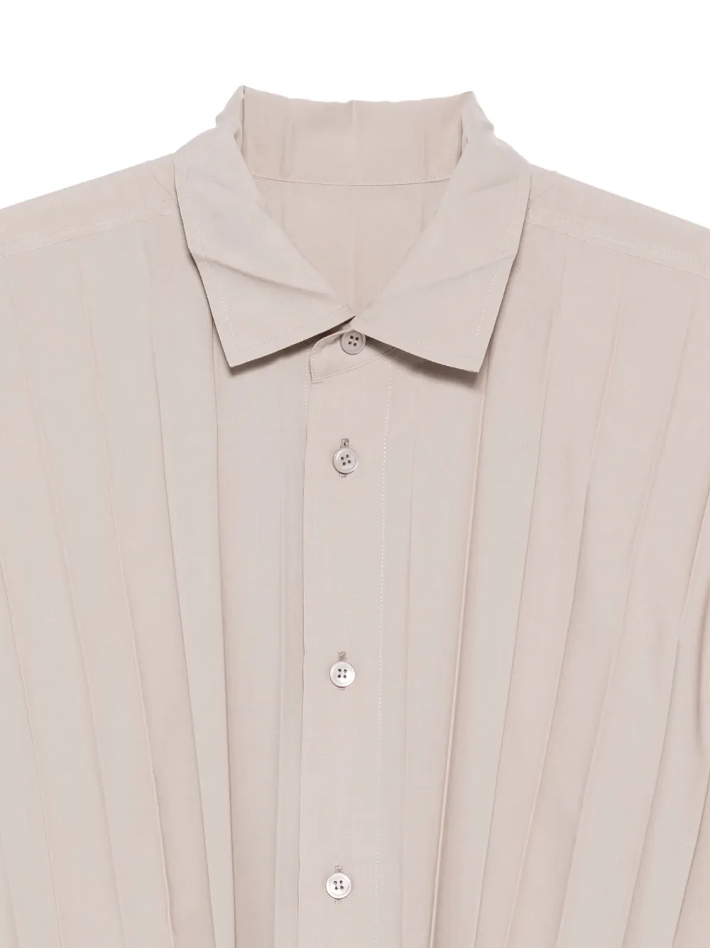 Homme Plissé Issey Miyake Geplooid overhemd met knopen Beige