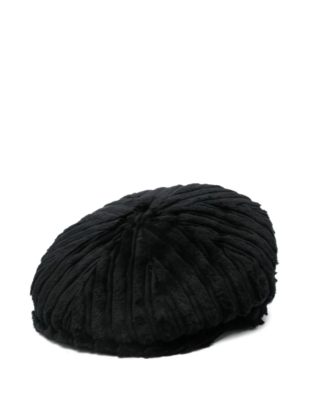 Tagliatore pleated velvet beret | Black | Image 1