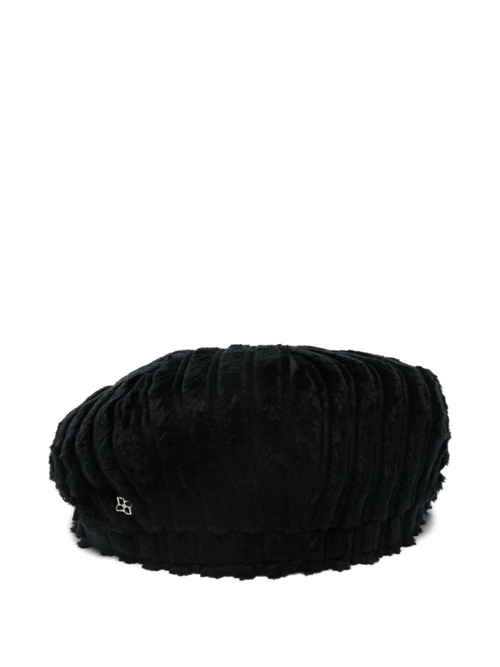 Tagliatore pleated velvet beret - Zwart