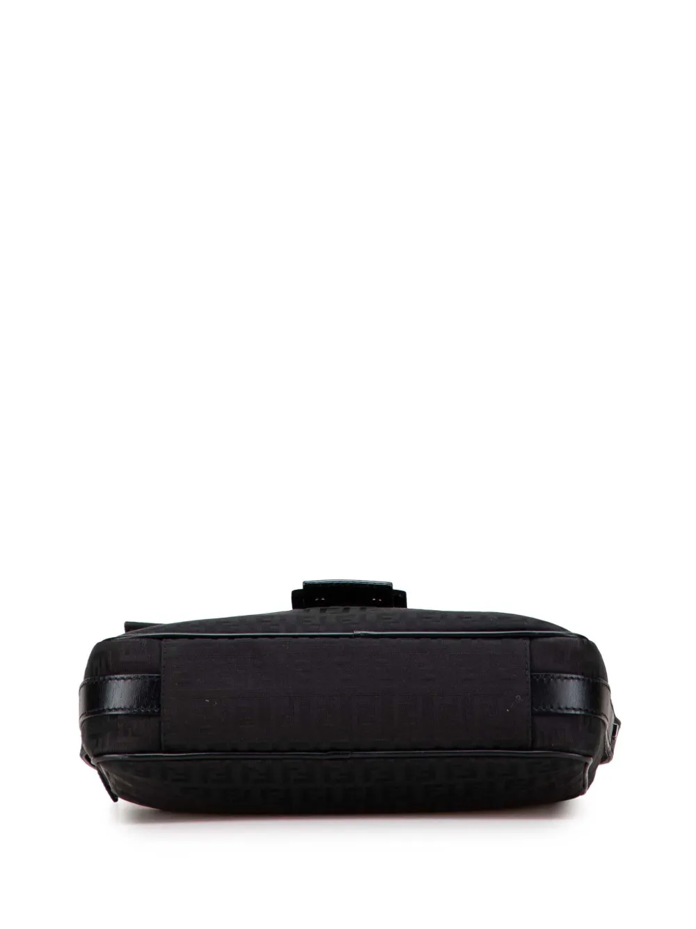 Pre-owned Fendi 2000-2010 Zucchino Canvas Crossbody Bag In Black
