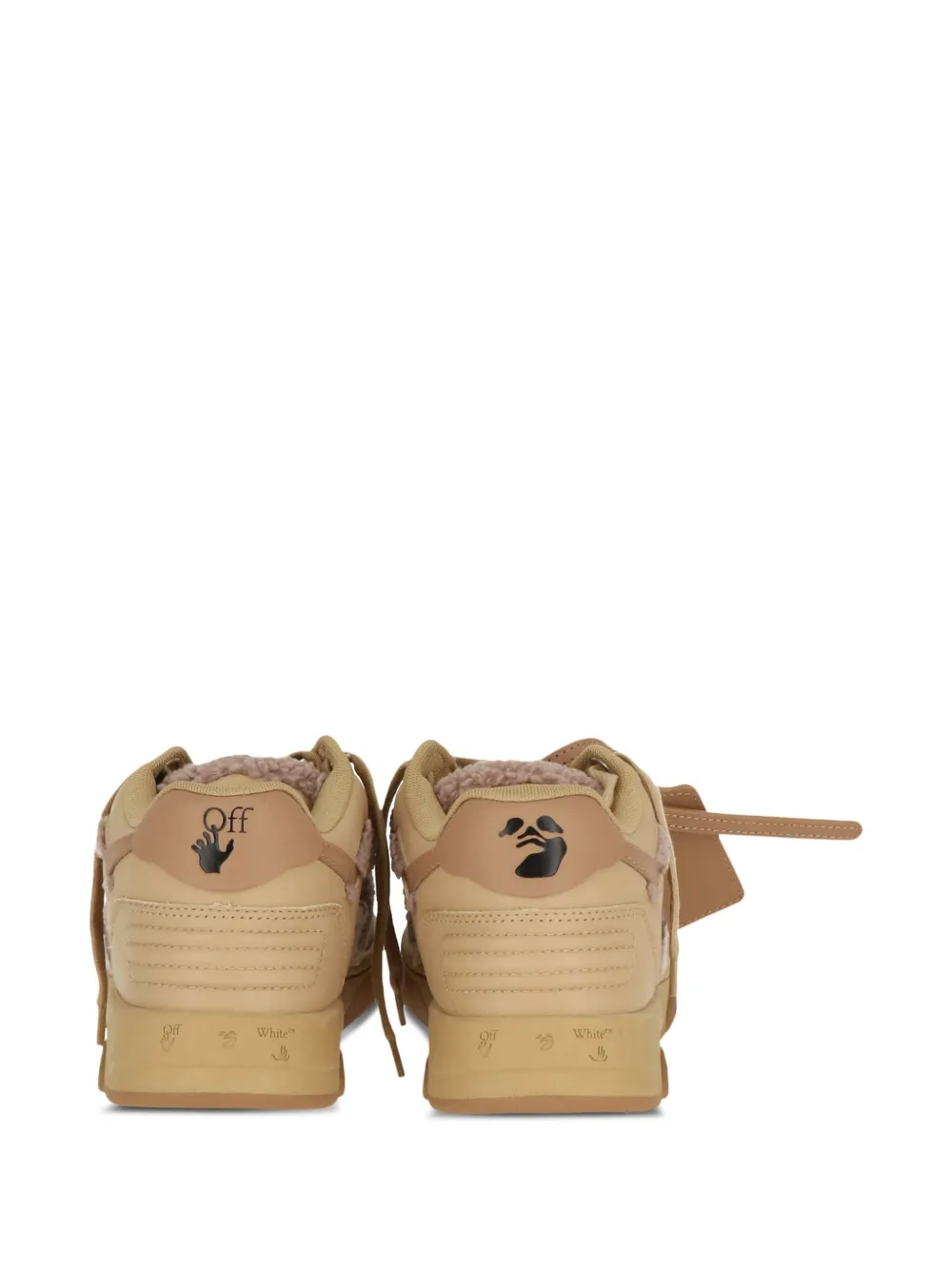 Off-White Out of Office shearling-trim sneakers Camel