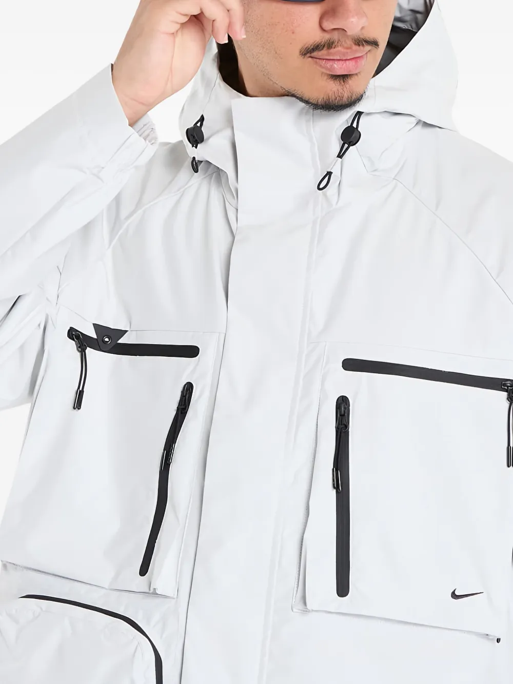 Nike Jack met capuchon en zak Wit