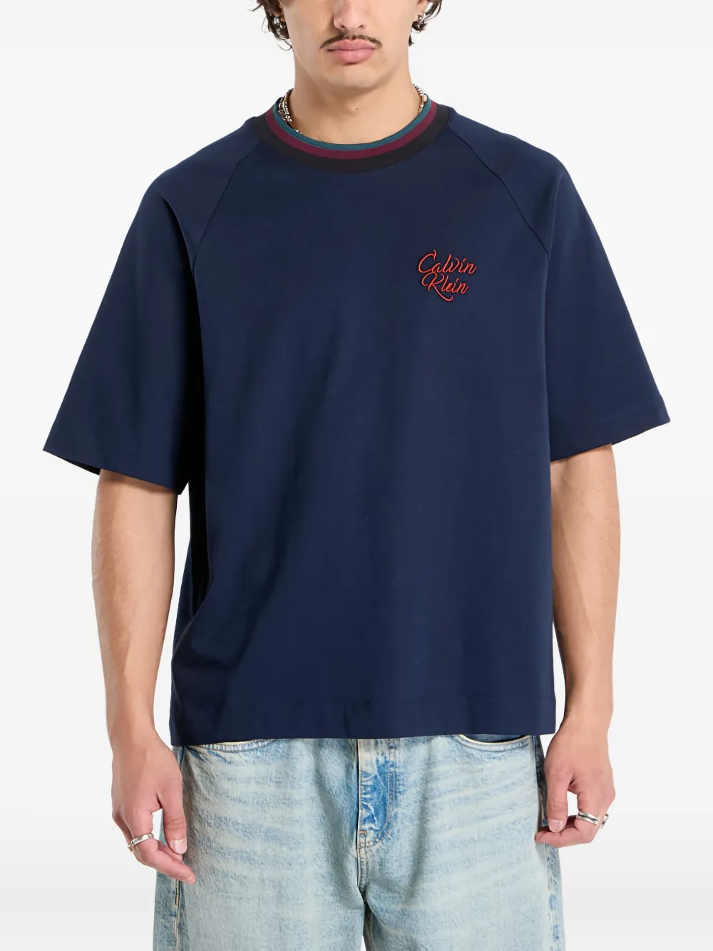 Calvin Klein Raglan T-shirt Blauw
