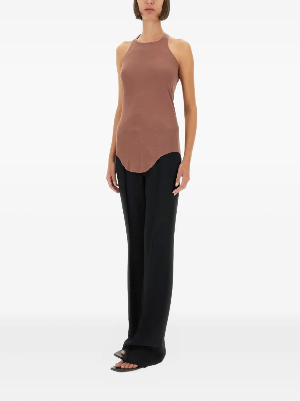Rick Owens Lilies Top met racerback en gewelfde afwerking Roze
