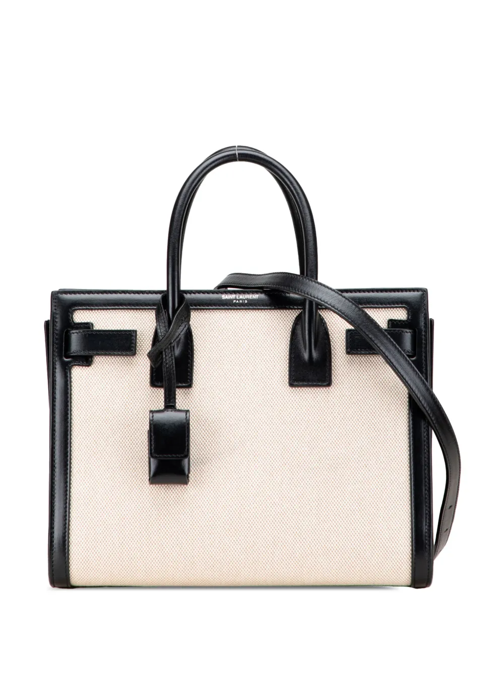 Saint Laurent Pre-Owned 2019 Baby Canvas Sac De Jour satchel - ホワイト Saint Laurent Pre-Owned 2019 Baby Canvas Sac De Jour satchel - ホワイト