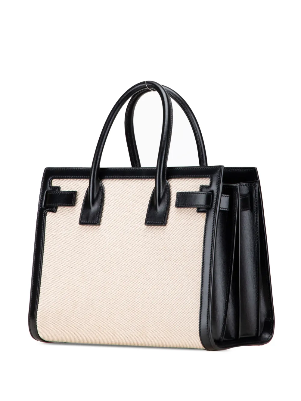 Pre-owned Saint Laurent 2019 Baby Canvas Sac De Jour Satchel In White