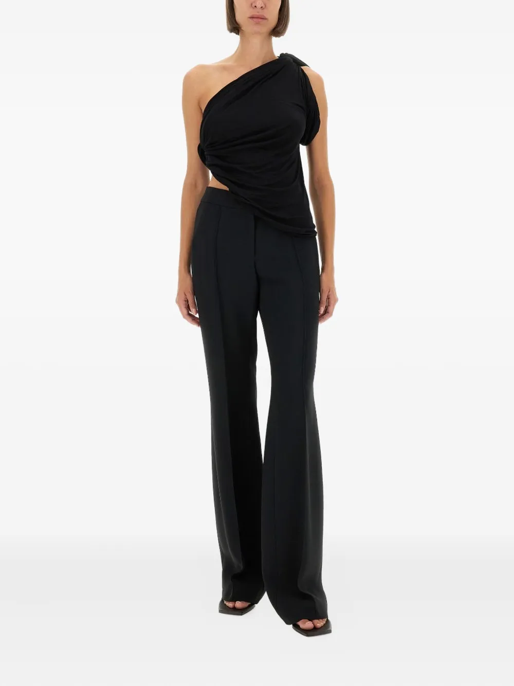 Rick Owens Lilies one-shoulder draped top - Zwart