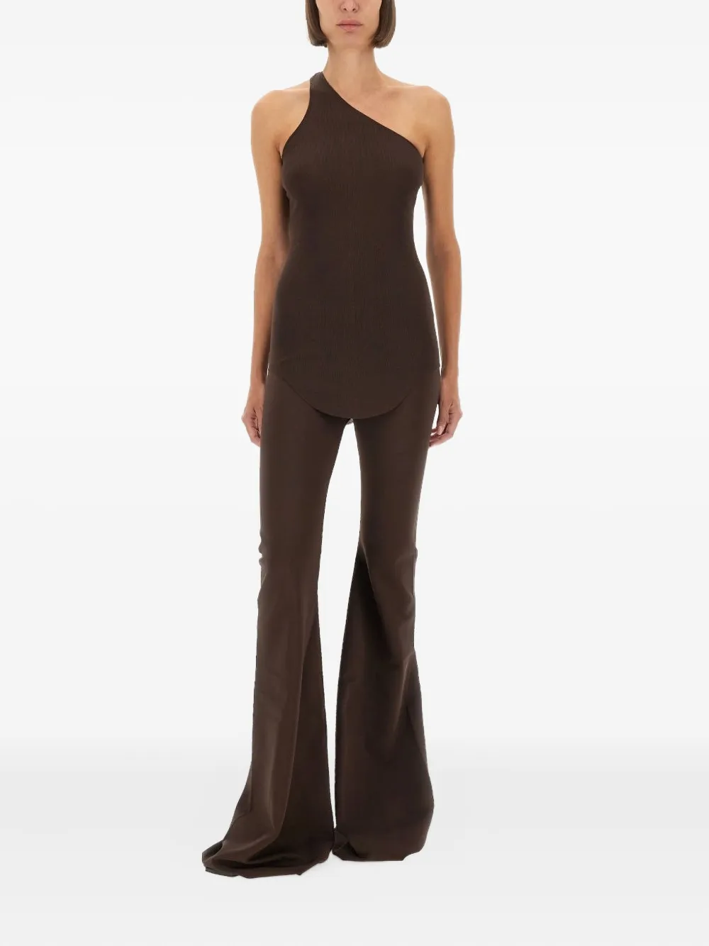 Rick Owens Flared Trousers In Brown