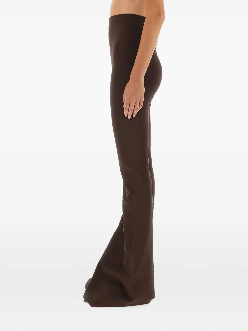 Rick Owens Flared Trousers In Brown
