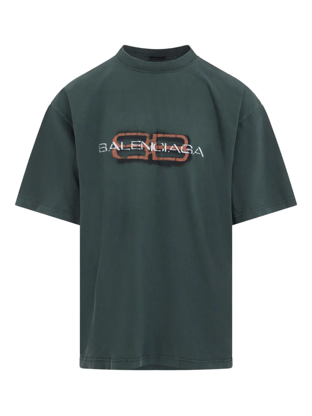 Balenciaga Short Sleeve Graphic Print T-shirt In Green