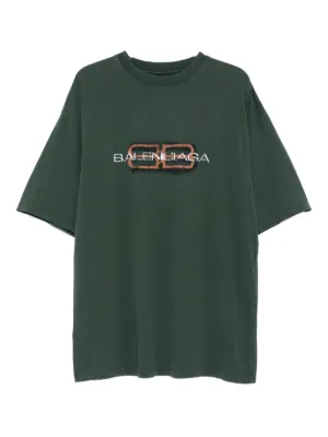 Balenciaga BB Icon stencil-print T-shirt | Black | FARFETCH SG