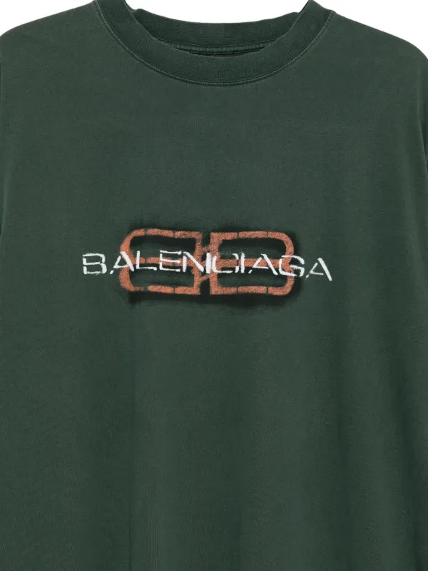 Balenciaga logo-print T-shirt | Green | FARFETCH
