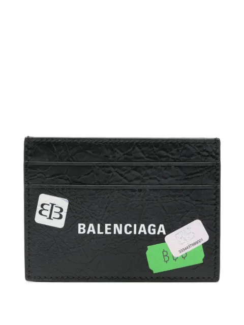 Balenciaga logo-plaque leather cardholder