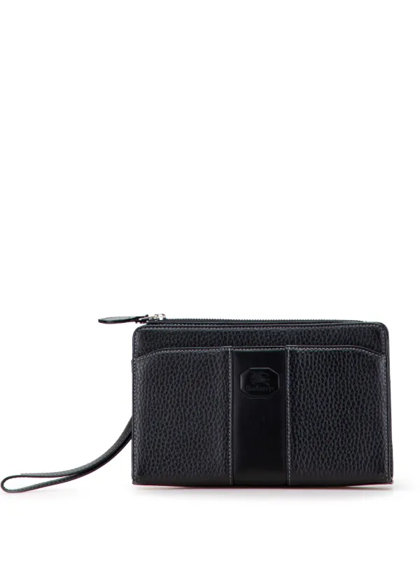 Burberry レザークラッチバッグ ブラック Burberry(バーバリー