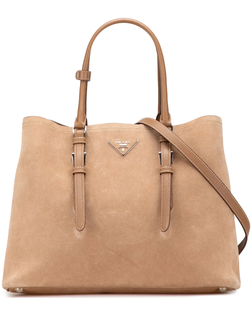 Prada Pre-Owned 2010-2025 Medium Scamosciato Double Handle Tote Prada Pre-Owned 2010-2025 Medium Scamosciato Double Handle Tote