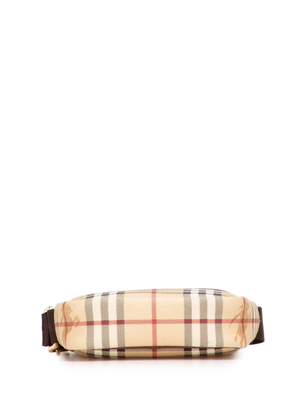 Pre-owned Burberry 2000-2017 Haymarket Check Coated Canvas Crossbody Bag In Brown