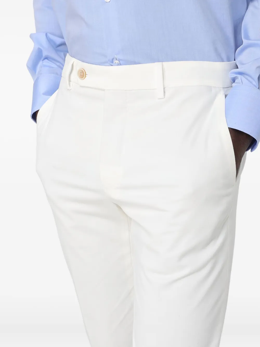 Incotex Belt Loops Trousers In White