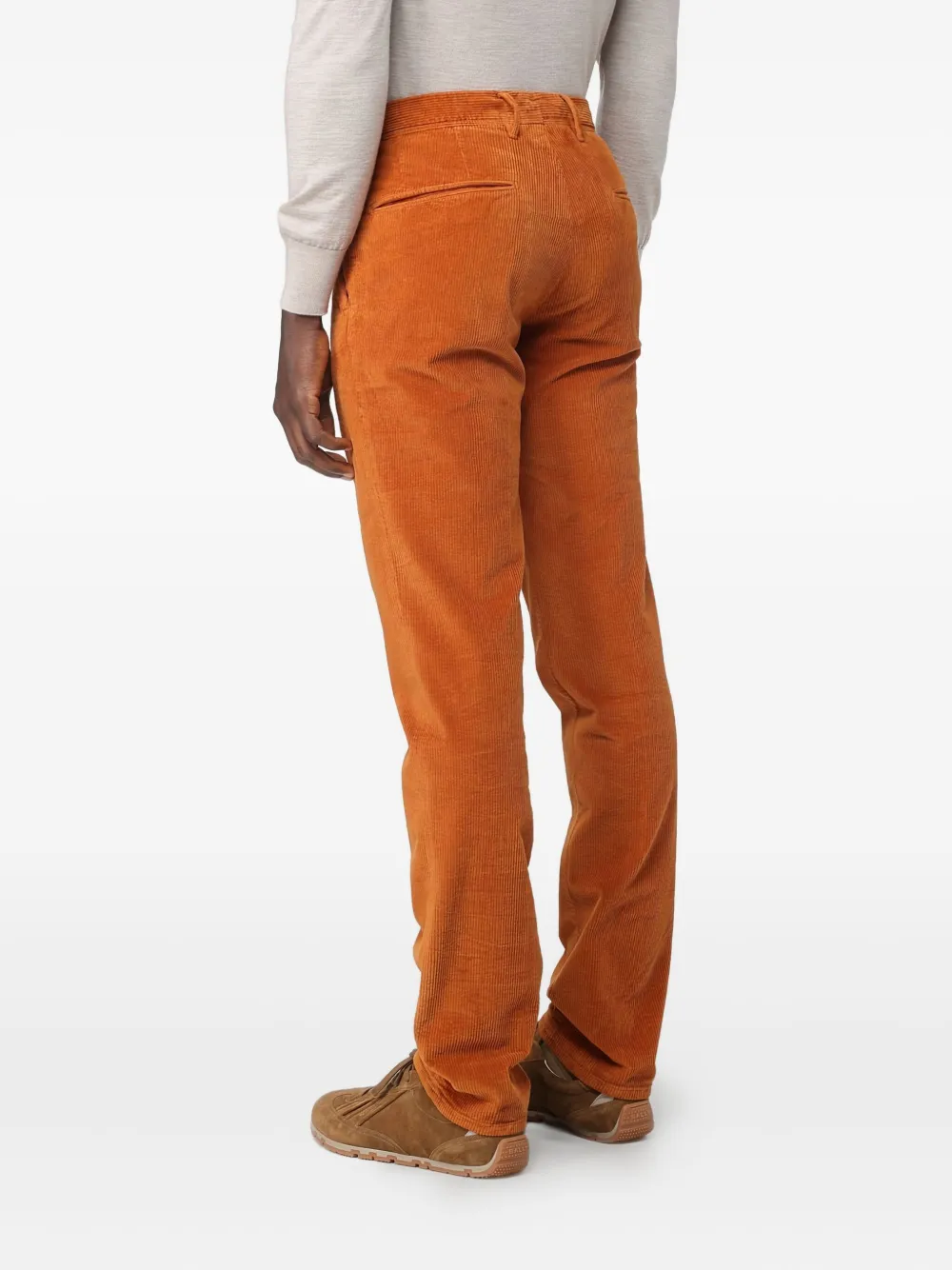 Incotex Corduroy Trousers In Orange